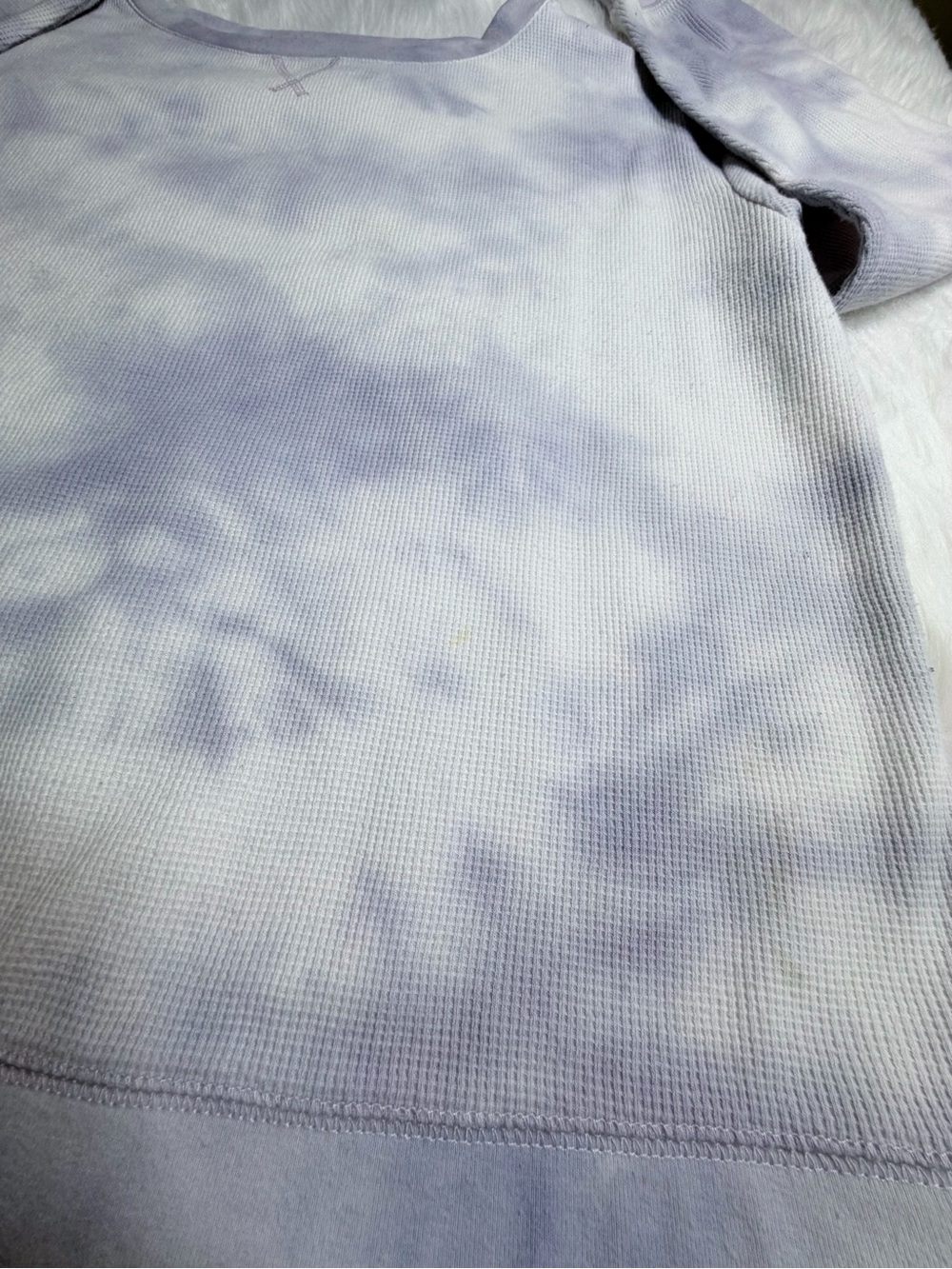 Splendid Gray Waffle Knit Tie Dye Pullover Sweatshirt Small - Picture 12 of 14